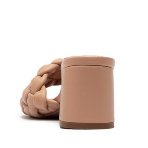 !! NEW !! Braided Block Mid Heel Mules in Blush Nude - Picture 4 of 4